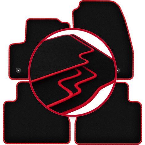 Tappetini auto CARLUX-RED per: Ford C-MAX MK2 minivan (2015-2019)