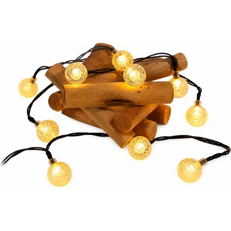 Guirlande Lumineuse Solaire LED à Boules Bulles, Blanc Chaud, 200 LED, Imperméable pour Jardin et Camping (1/5)