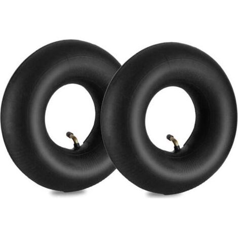 Lot de 2 4.10/3.50-4 Chambres à air de Roue Brouette, 410/350-4 Tubes Intérieurs de Remplacement avec Valve Courbée, Tuyau de Rechange pour Monocycles, Chariots, Tondeuses, Camions à M (1/3)