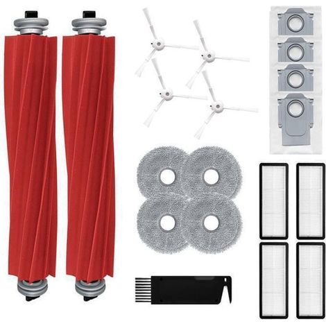 Cartouche de filtre brosse principale brosse latérale set de sacs à poussière chiffons pour Roborock P10/P10 Pro/P10S Pro (1/5)