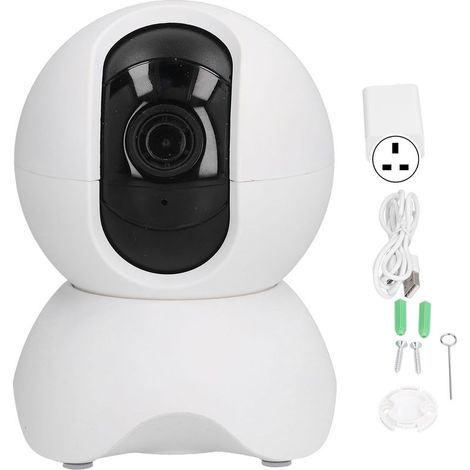 1080p WLAN-Kamera, Infrarot-Nachtsicht-Überwachungskamera, Zwei-Wege-Audio, Bewegungserkennung, UK-Stecker 100–240 V (1/5)