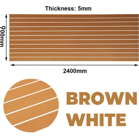 Tapis de sol en mousse EVA 240x90cm – Revêtement imitation teck pour bateau et yacht – Installation facile avec dos en gomme – Dmtool (1/5)