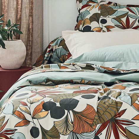 Taie de traversin esprit nature Vert 86x240 cm