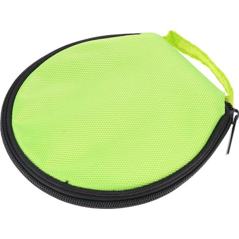 Étui CD Rond en Tissu Oxford Vert Grosse Capacité, Fermeture Éclair Portable pour Voiture, Organisateur de Rangement et Protection des Disques (1/5)