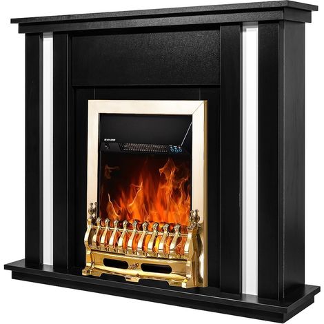 ART FLAME Cheminée électrique - Gustavo & Galileo Gold - 2000 W - Effet flamme & chauffage
