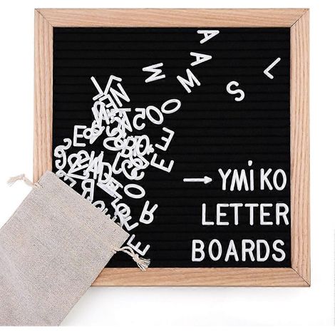 Double-Sided Felt Letter Board, 10"x10", Rustic Wood Frame (1/5)