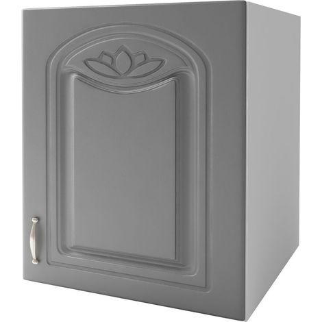 Meuble De Cuisine Haut 1 Porte 60 Cm Dina Mélaminé Avec 1 Étagère Gris