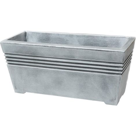 2 x Venice Square Grey Garden Planters
