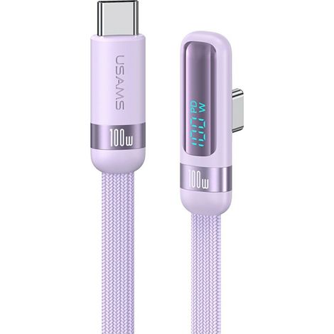Cable USB-C/USB-C Usams US-SJ653 PD de 100 W y 1,2 m, color morado (1/5)