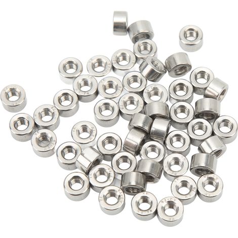 Lot de 50 écrous de raccordement cylindriques en acier inoxydable M5 0,8 10 L6 mm, filetage femelle, pour la maintenance (1/5)