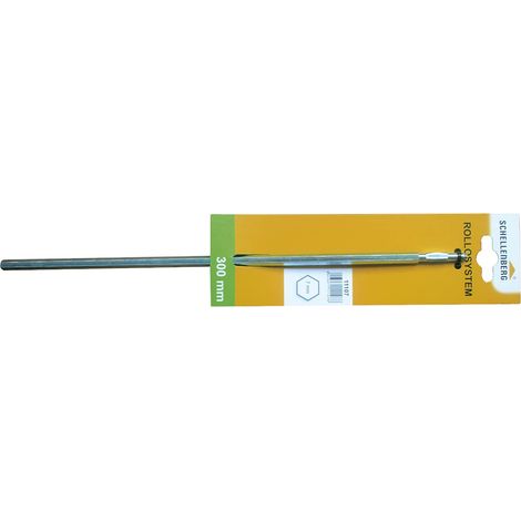 Schellenberg 11107 Perno Esagonale per snodo sferico per manovella tapparelle avvolgibili, 7 mm Bordo, 300 mm di Lunghezza, Grigio, 7/300mm (1/2)