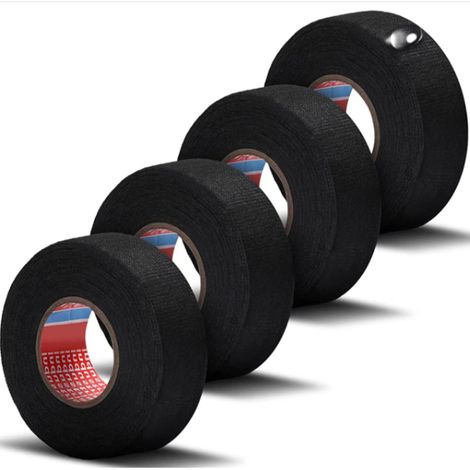 4 Rouleaux Ruban Chiffon de, Voiture Ruban Adhésif, 15 m de ruban isolant pour Ruban Adhésif Isolant, Tissu Electrical Tape, ruban textile auto-adhésif pour moto de. (19 mm x 15 m) (1/5)