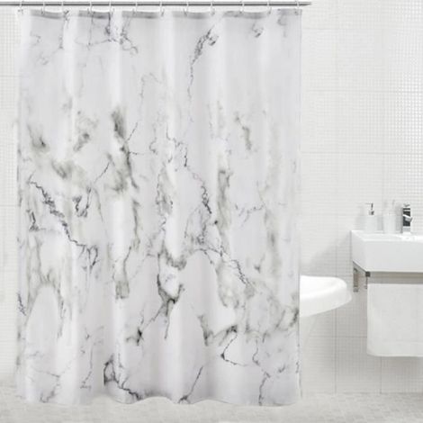 Rideau de douche - - Marbre - Polyester - 180x200CM - Accessoires salle de bain (1/4)