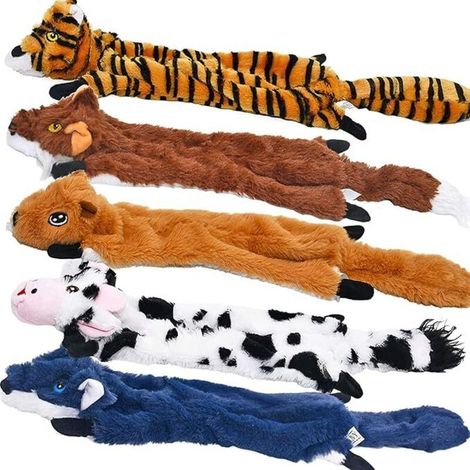 Lot de 5 jouets couineurs pour chiens, jouets pour animaux de compagnie, jouets couineurs pour chiens, sans rembourrage, jouets en peluche pour chiens, jouets à mâcher adaptés aux chiens de petite et (1/5)