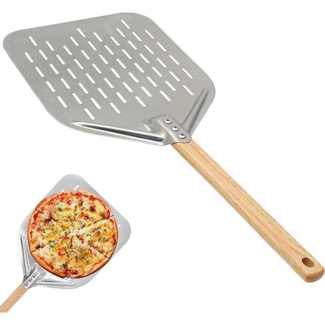 Boîte de rangement - Contenant de rangement - Fond perforé et poignée amovible - Conception durable en acier inoxydable - 1 pièce - Pour pizza et pain - Argenté (1/5)