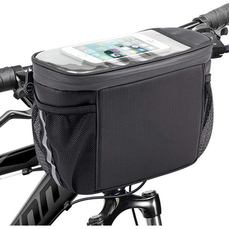 Sacoche isotherme pour guidon de vélo, pochette de rangement isotherme pour téléphone portable avec écran tactile en TPU, sacoche de cadre de vélo à sangle, accessoires de cyclisme pour la randonnée e (1/5)