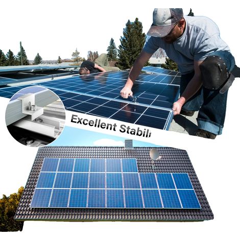 Solarmodul-Montageset, verstellbare Endklemme, langlebige Aluminiumlegierung, silber (1/5)