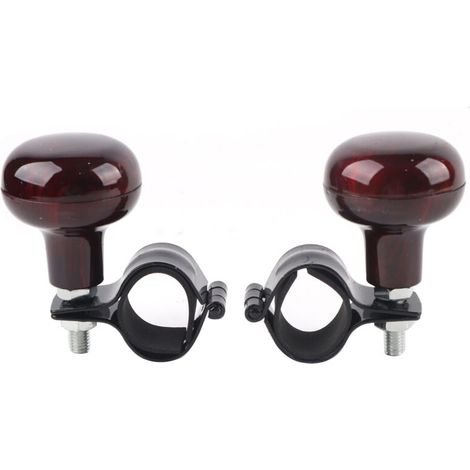 Set of 2 swivel steering wheel grips, universal accessories for car booster grips made of mahogany wood (1/5)