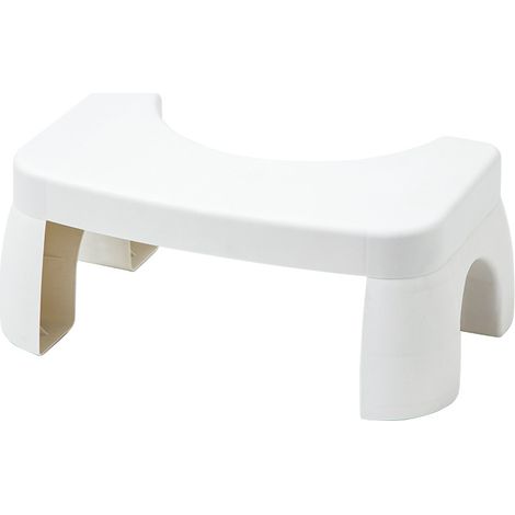 Tabouret de salle de bain pour toilettes, 23 cm de haut, blanc (1/5)