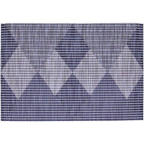 Sets de table à motif losanges, dessous de plat isolants, napperons antidérapants, sous-verres, décorations de bureau style européen, bleu tibétain (1/5)