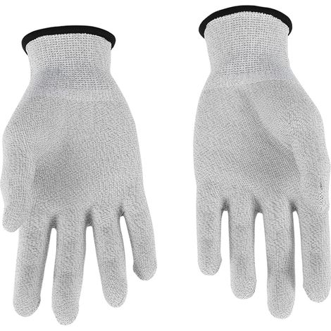 1 paire de gants de massage à électrodes conductrices pour appareil TENS, fils conducteurs d'électrothérapie (L) (1/5)