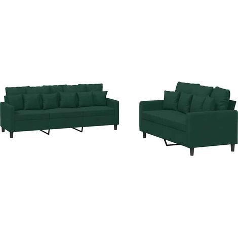 Maison Exclusive - Set di Divani 2 pz con Cuscini Verde scuro in Velluto