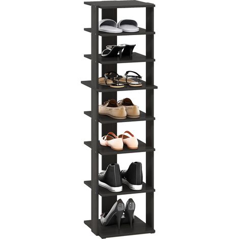 Compact Étagère À Chaussures, Organisateur De Chaussures À 8 Niveaux, Rangement pour Chaussures, pour Placard, Entrée, Bureau, Garage, Couleur Expresso (1/5)