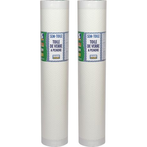 Toile de Verre Semin, Motif Chevron, rouleau 50 x 1 m, Lot de 2