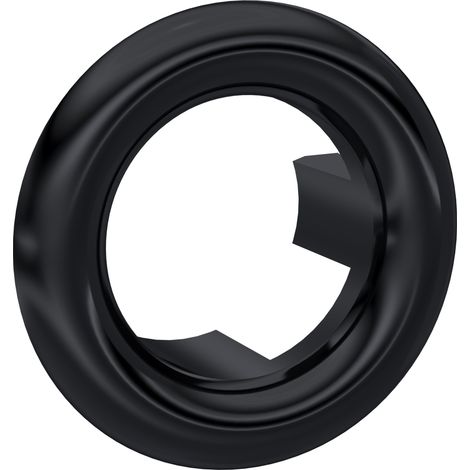 Ceramic Accessories Modern Round Basin Overflow Cover - 18.5mm - Matt Black