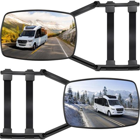 Wohnwagenspiegel 2er Set, Universal Außenspiegel für Wohnwagen & Caravan, drehbar & klappbar (1/5)