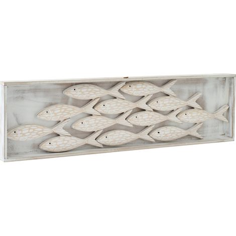 Objet mural poisson blanchi en bois naturel - naturel blanchi (1/5)