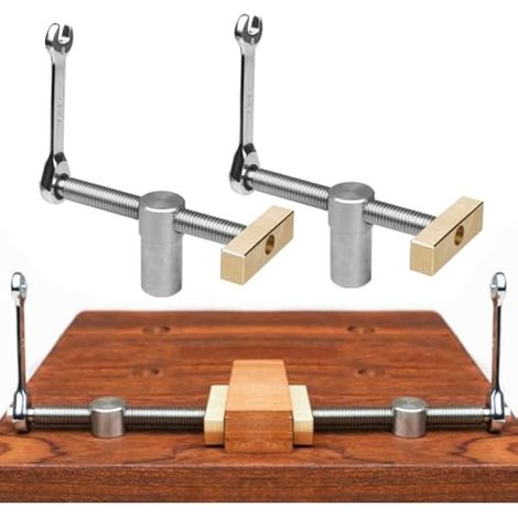 Lot de 2 pinces à clip à fixation rapide pour établi de table, pince de fixation rapide en laiton, pinces de fixation réglables pour le travail du bois, banc de positionnement (20 mm) (1/5)