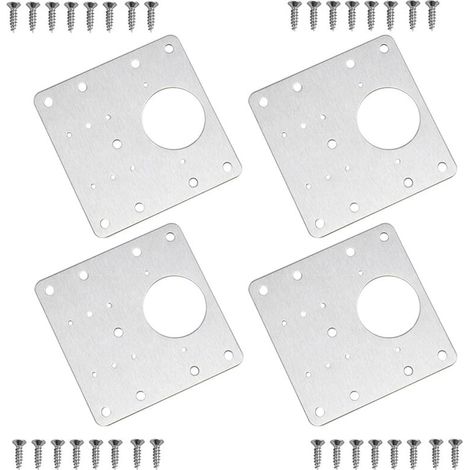 Plaque de rparation de charnire d'armoire en acier inoxydable avec vis (4 pices) (1/5)