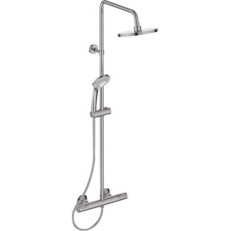 Porcher – Colonne de douche thermostatique avec douchette à main 3 jets – Pomme de tête anticalcaire – Flexible 1,75m – Cartouche Firmaflow®