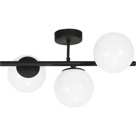 Plafonnier à boules de verre noir titan 13-807