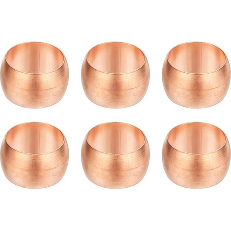 8mm Tube Embouts de Manchons de Compression OD, 6Pcs Kit d'Assortiment de Raccords à Compression de Raccords de Virole en Cuivre pour Gaz d'Eau d'Air (1/5)