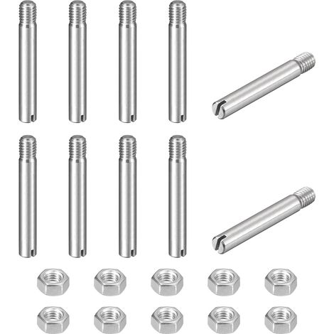 10pcs Goupilles Cylindriques avec Écrou, M5x35mm Goujon Cylindrique Fendu Fileté Externe 304 Acier Inoxydable Industriel Mécanique Chevilles Support d'Étagère Tige Fixation Meubles (1/5)
