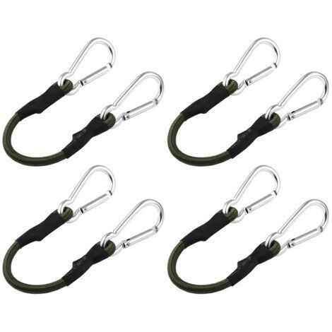 FENOPLASTICALot de 4 Tendeurs Elastique avec Mousqueton, 60cm Cordon Élastique avec Mousqueton, Corde de Bagage Elastique, Sangles Élastiques Robuste avec Crochets pour Camping, Bâches, Tente, Bagage (1/5)