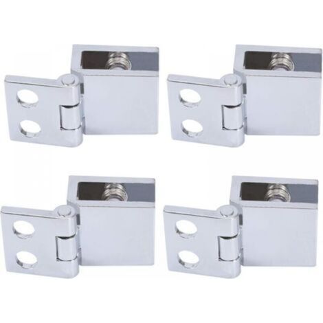 4 pcs Pince de serrage de charnière en verre, charnière de porte en verre, Installation facile, support en verre Durable, charnière de porte en verre pour meubles (1/4)