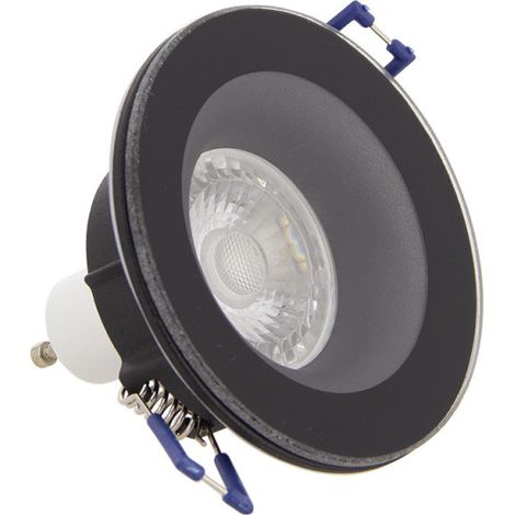 Xanlite – Spot encastrable rond noir GU10 50W 4000K IP44 – Angle d’éclairage 36° – Installation rapide – SP50RIP44NCW (1/5)