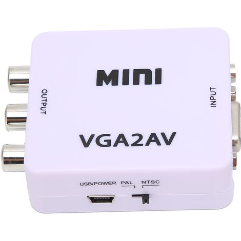 Convertisseur Mini VGA en AV 1080P HD 165MHz avec Câble pour PC et Téléviseur (1/5)