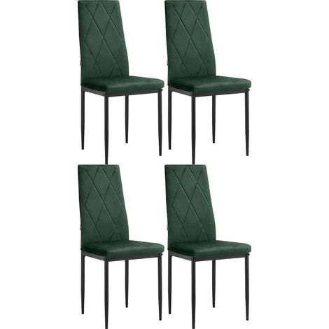 Chaise de salle à manger 4 Pack Vert foncé (1/5)