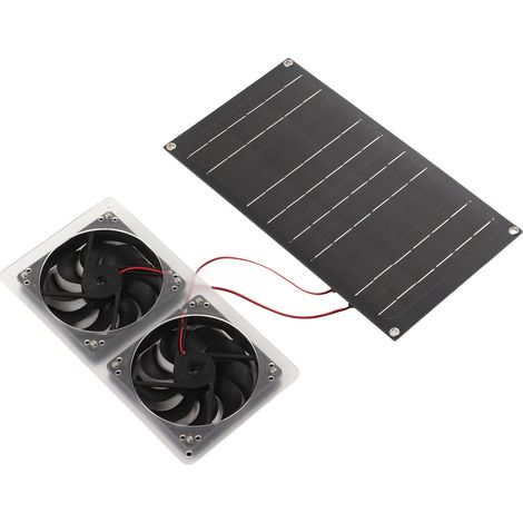 Extracteur d'air solaire étanche 100 W avec double ventilateur d'extraction pour camping-car, yacht, serre et salle de bain (1/5)