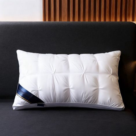 1 oreiller ultra-doux, pour un meilleur sommeil, design classique, oreiller confortable, blanc. (1/5)