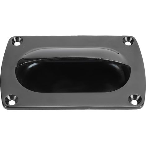 316 Stainless Steel Boat Hatch Pull Handle, Recessed Handle for Marine Deck Hatch with Black PVD Coated Finish, Ergonomic for Lockers (1/5)