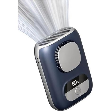 Ventilatore da cintura,Autonomia della batteria di 12 ore e ricarica rapida,5 velocità con display digitale,1 pezzo con cordino incluso (1/5)