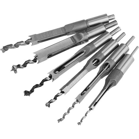 Lot de 6 Ciseaux pour Mortaise, Perceuse à Trou Carré pour Travail du Bois, 6 Dimensions (6,35 mm, 8 mm, 9,5 mm, 12,7 mm, 14 mm, 16 mm) (1/5)