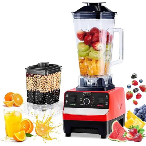 Blender professionnel 2000W mixeur 2 en 1 avec pichet 2L et bol broyeur 6 vitesses pour smoothies glace pilée milkshakes et jus (1/5)
