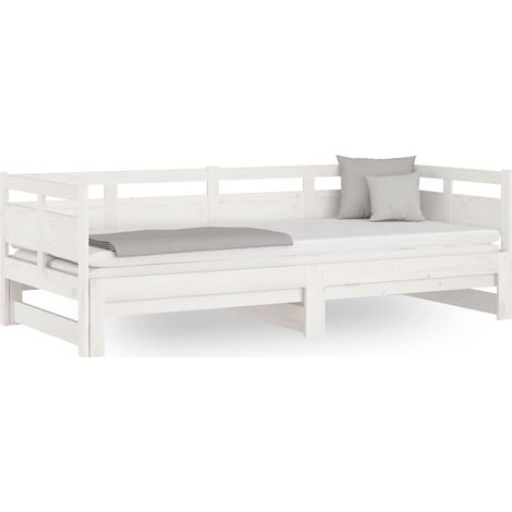 Maison Exclusive - Lit coulissant sans matelas blanc 2x(80x200)cm (1/5)