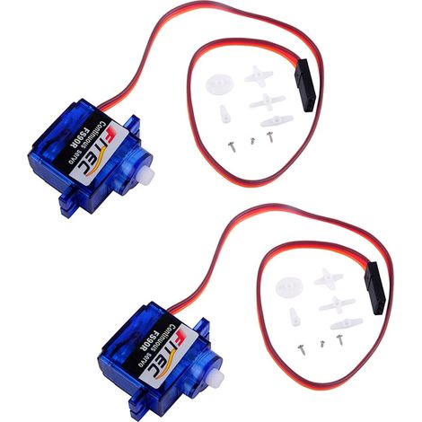FS90R Micro servomoteur rotation continue 360 degrés 6V pour robot voiture intelligent (1/5)